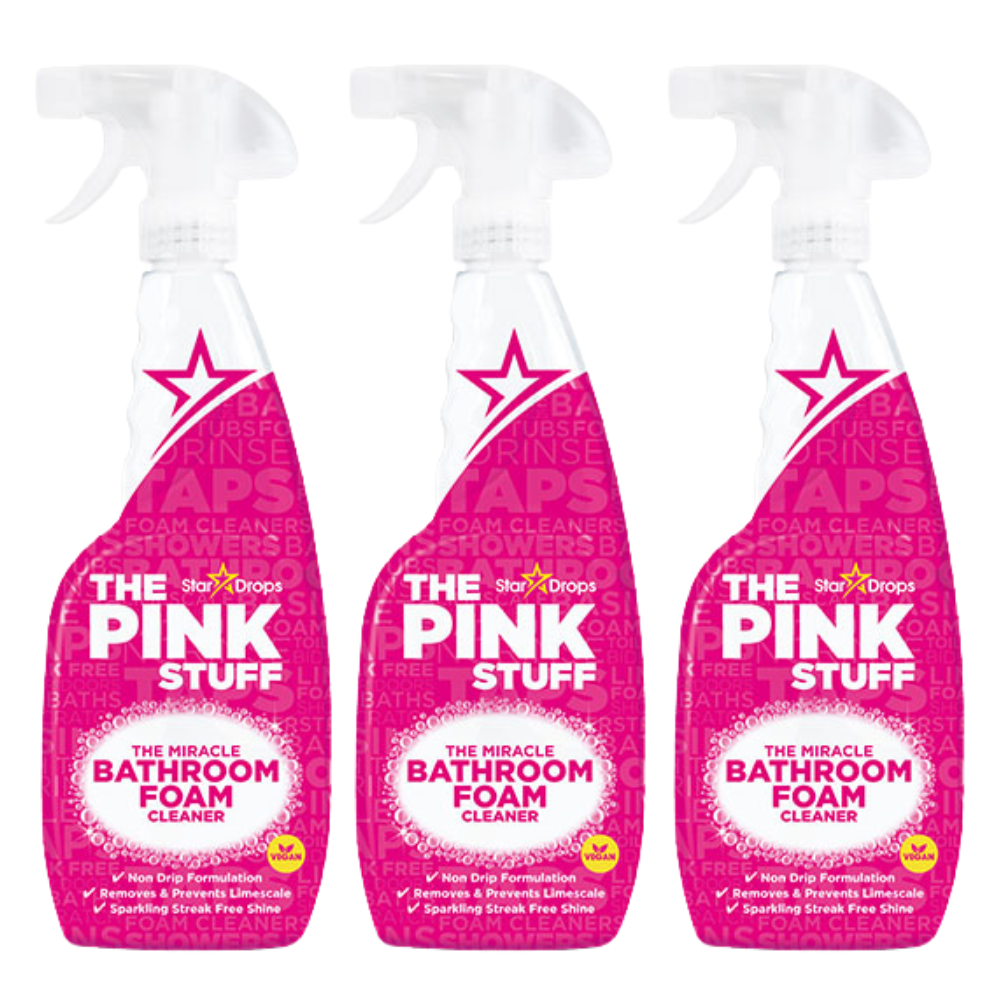 Lot de 3 Spray Bathroom Foam Cleaner - Nettoyant mousse pour salle de bains The Pink Stuff